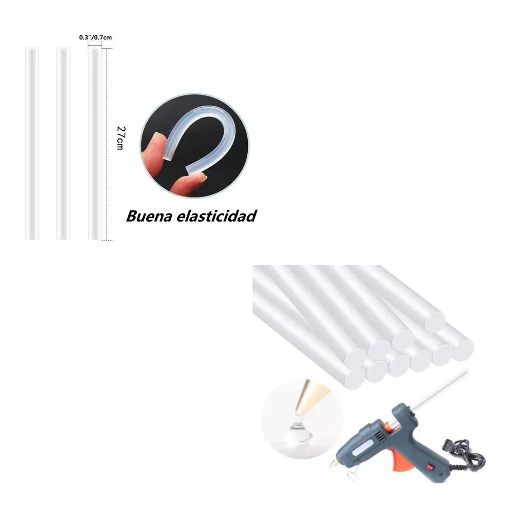 Foto 3 pulgar | Barra De Silicón para Pistola 100 Pcs Blanco