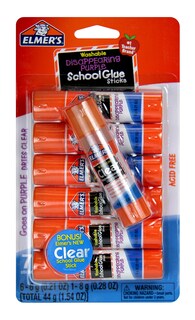 Foto 1 | Barras De Pegamento Elmer's Disappearing Purple 6 G (x6) + Transparentes 8 G - Venta Internacional.