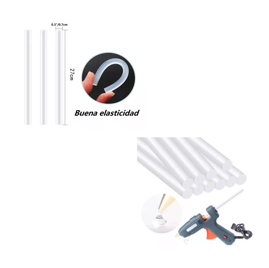 Foto 3 pulgar | Barra De Silicon Para Pistola 100 Pcs, Blanco