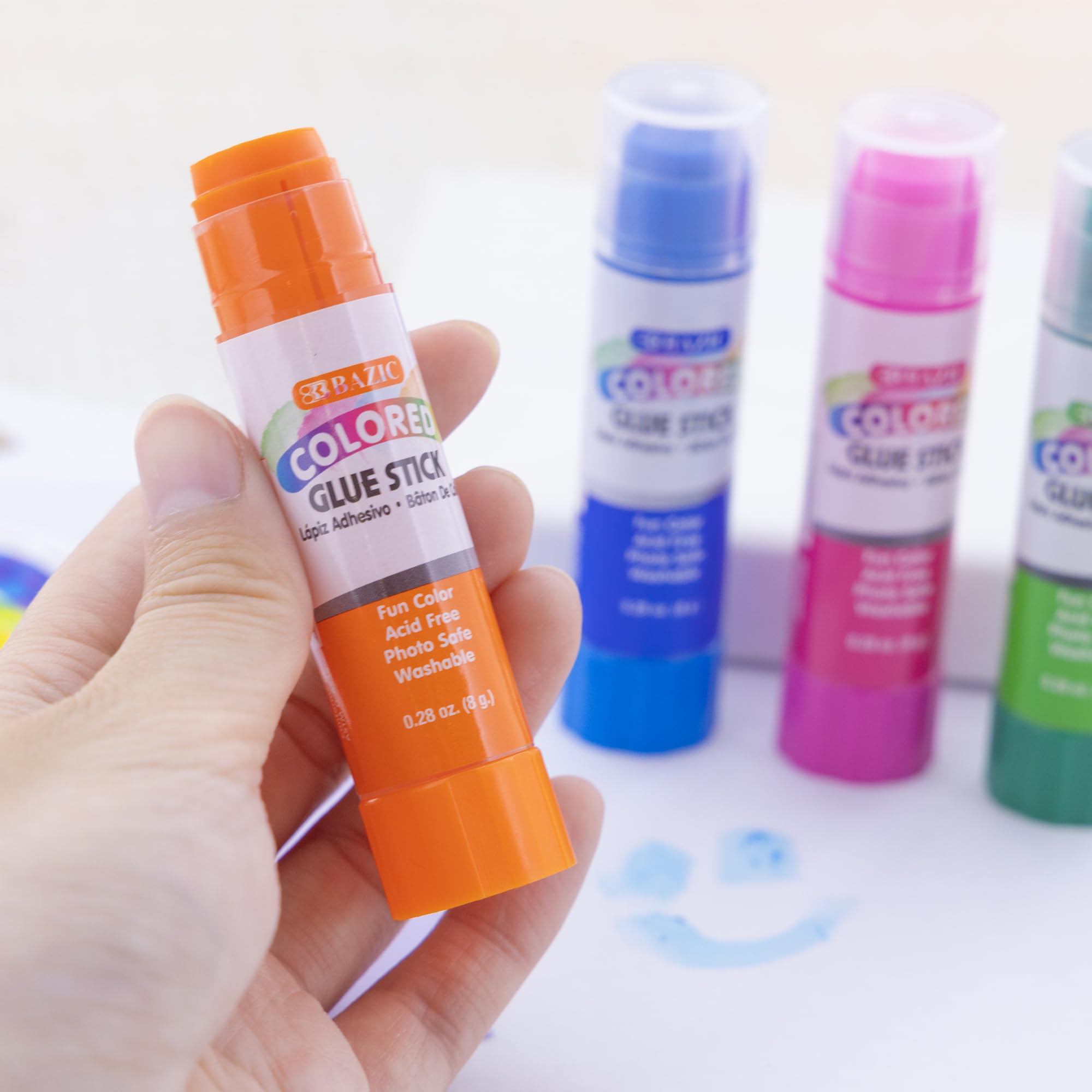 Foto 6 pulgar | Barra De Pegamento Bazic, Lavable, De Colores, 8 G/0.28 Oz Para Niños, Paquete De 1 Unidad - Venta Internacional.