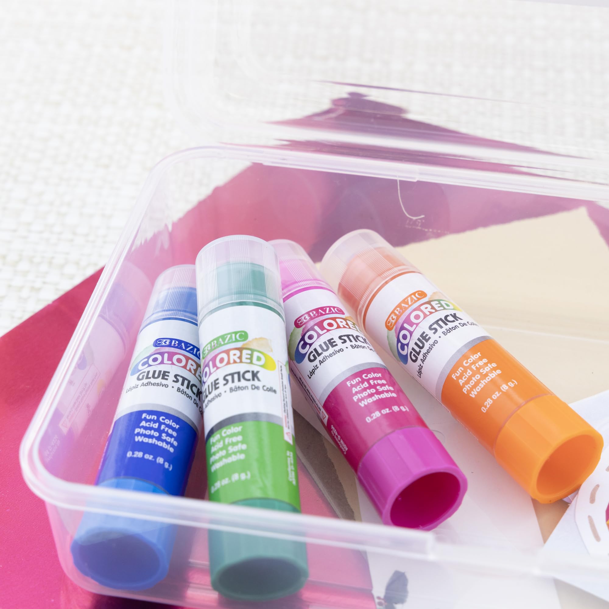 Foto 7 | Barra De Pegamento Bazic, Lavable, De Colores, 8 G/0.28 Oz Para Niños, Paquete De 1 Unidad - Venta Internacional.