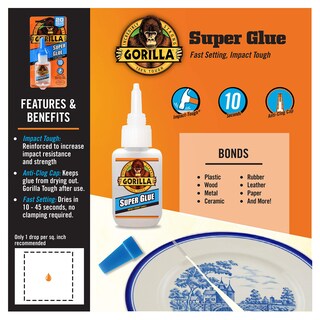 Foto 2 | Super Glue Gorilla, 20 G, Transparente Y Resistente Al Agua (paquete De 2) - Venta Internacional.