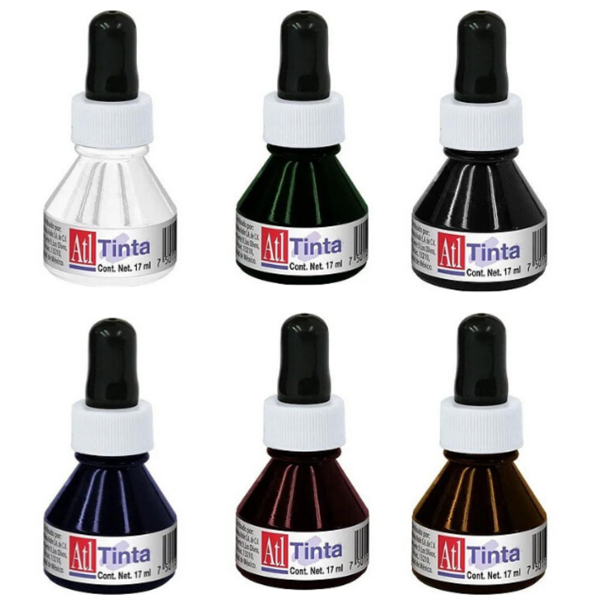 Tinta China Atl Gotero de 17 ml color Negro