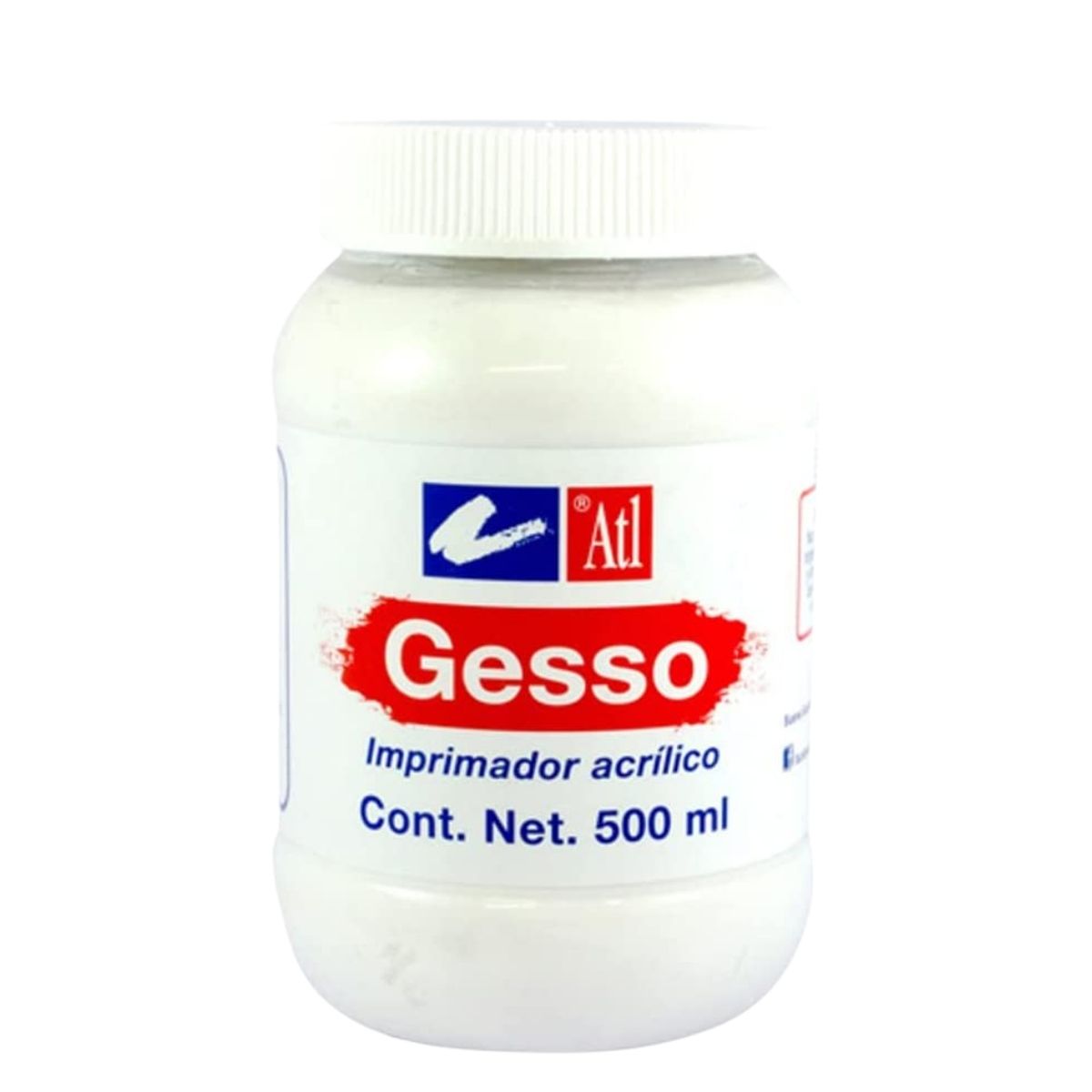 Gesso Imprimador Acrílico Atl 500ml color Blanco