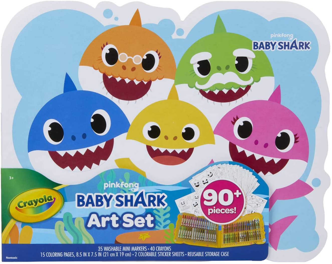 Foto 2 pulgar | Venta Internacional- Set de Arte Baby Shark de Crayola 90 Piezas Regalo para Niños de 4, 5, 6, 7