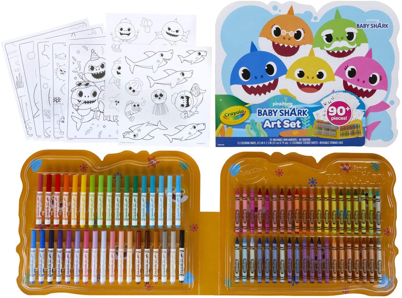 Foto 4 pulgar | Venta Internacional- Set de Arte Baby Shark de Crayola 90 Piezas Regalo para Niños de 4, 5, 6, 7