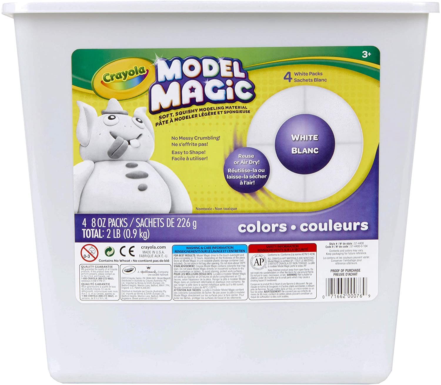 Venta Internacional- Crayola Model Magic Blanco Alternativa de Arcilla de Modelar Cubo de 2000ml