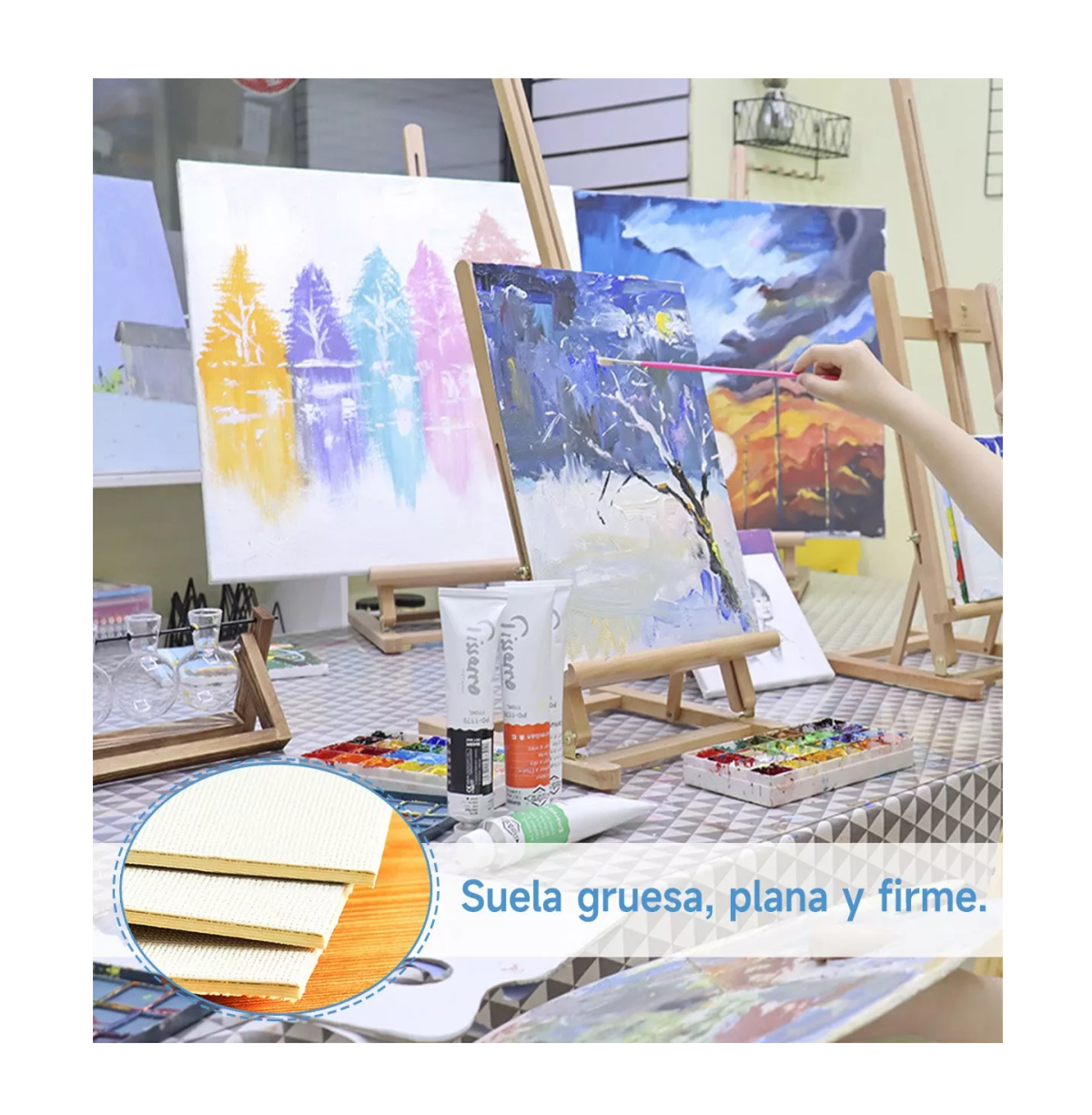 Foto 4 pulgar | 20pcs Lienzo Artístico Para Pintar Acrílico 26.5*19cm Blanco