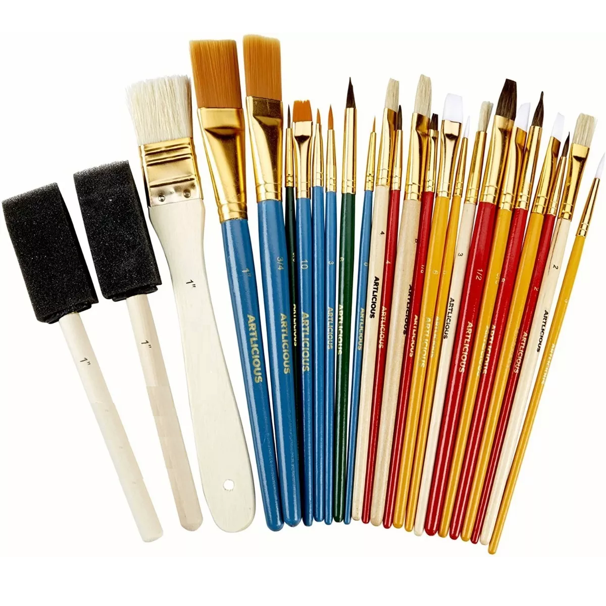 Juego De 25 Pinceles Pintura Acuarela Para Artist Brochas Eo Safe Imports Esi-18271 Multicolor