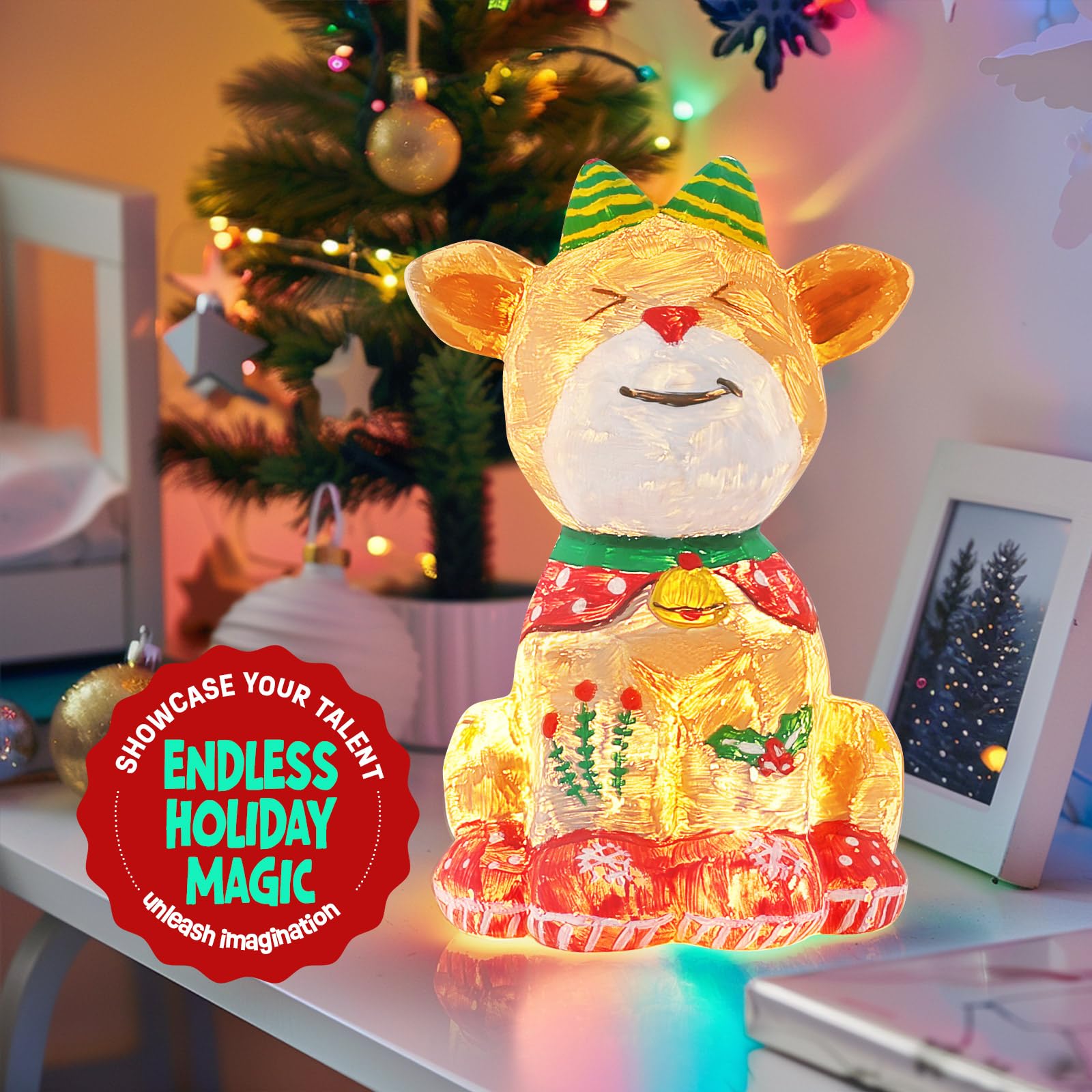 Foto 5 pulgar | Kit De Pintura Laoese Deer Lamp Con Pinturas Y Pinceles Para Niños De 6 A 14 Años - Venta Internacional.