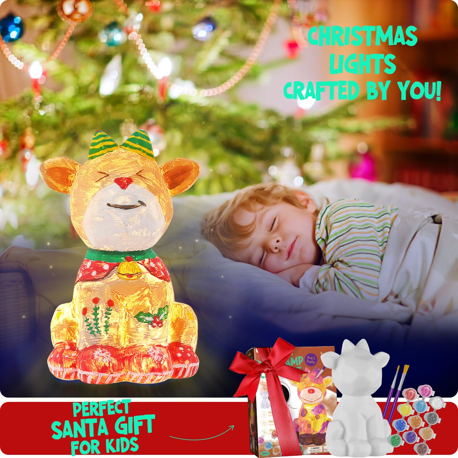 Foto 6 pulgar | Kit De Pintura Laoese Deer Lamp Con Pinturas Y Pinceles Para Niños De 6 A 14 Años - Venta Internacional.