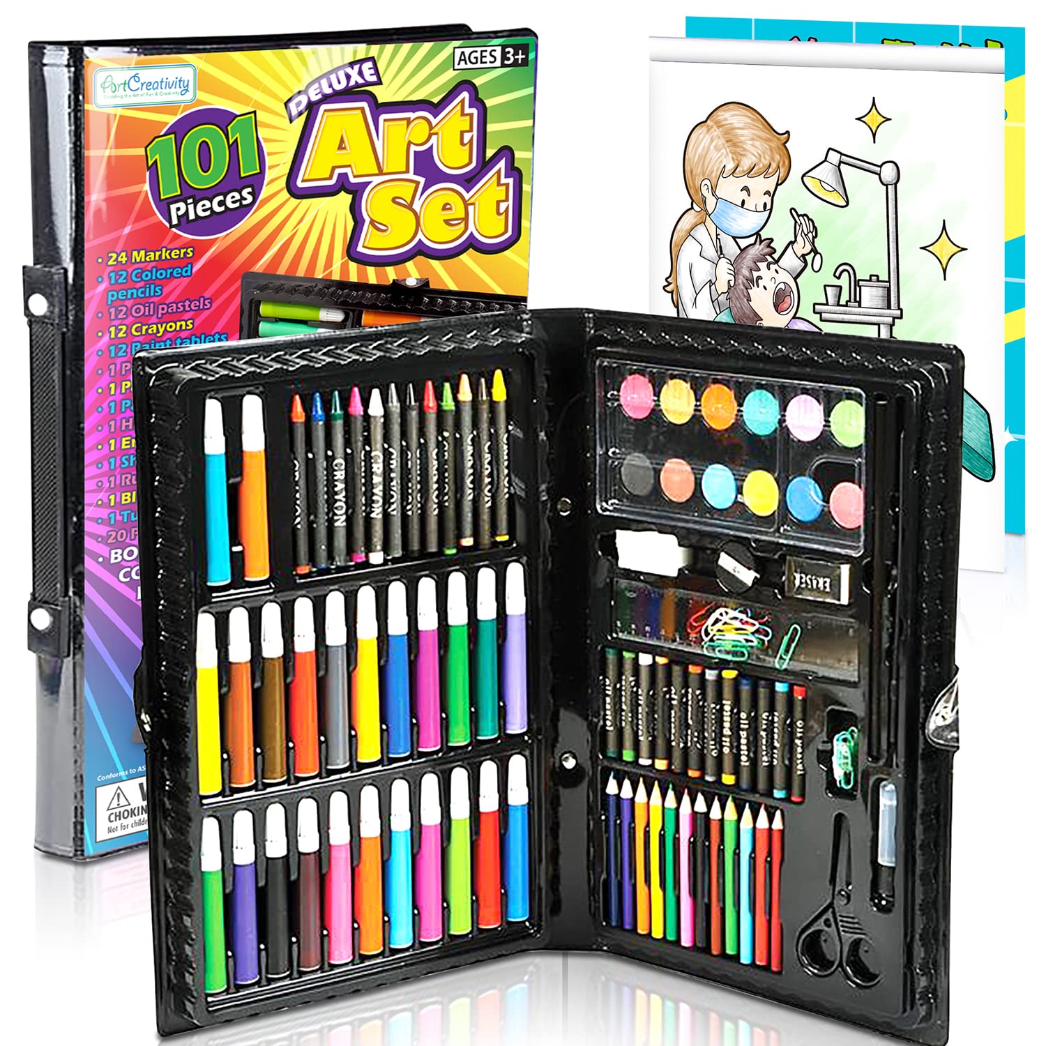 Foto 2 pulgar | Set De Arte Artcreativity Deluxe Para Niños Con 101 Piezas Y Libro - Venta Internacional.