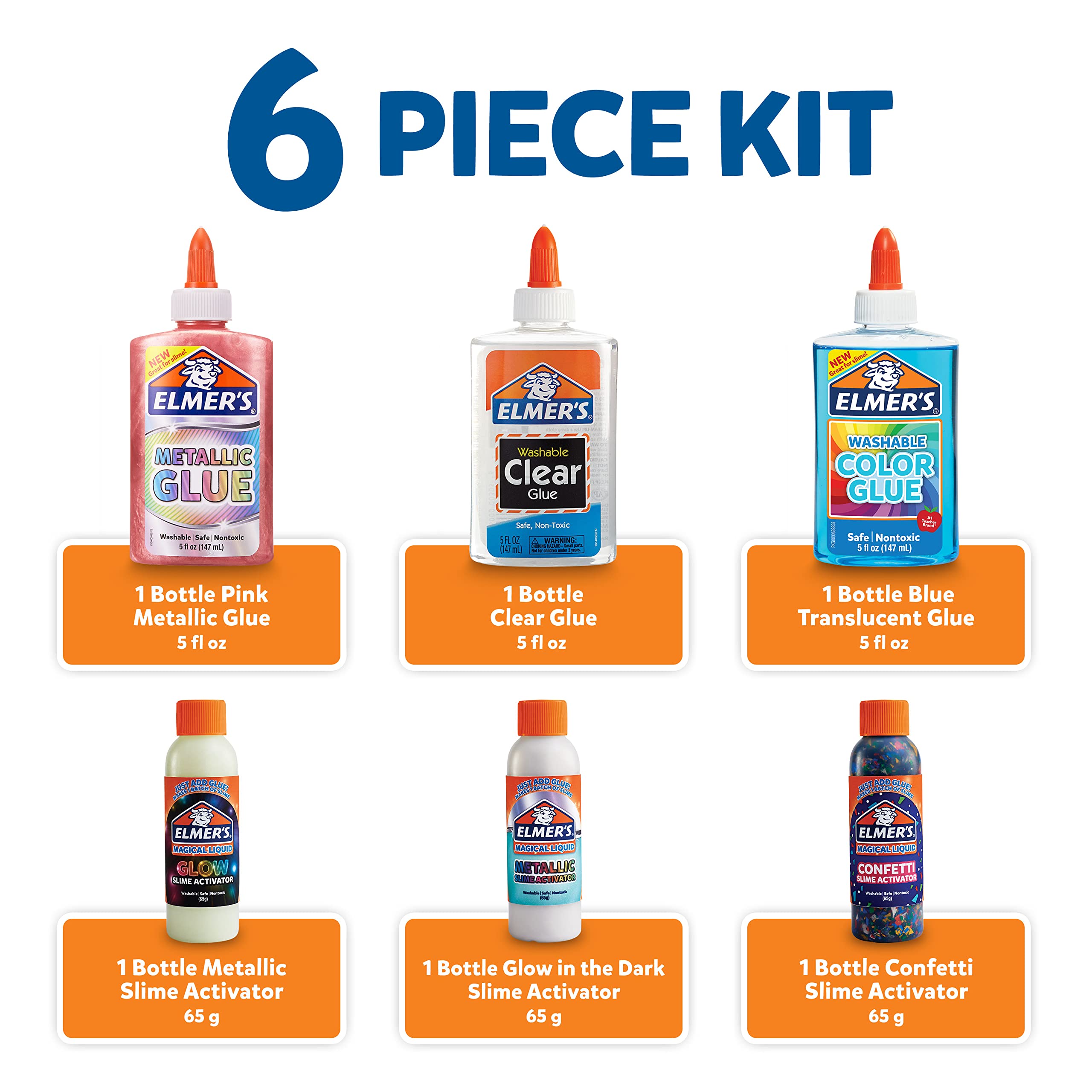 Foto 4 pulgar | Slime Kit Elmer's Collection Con Líquido Mágico, 6 Unidades - Venta Internacional.