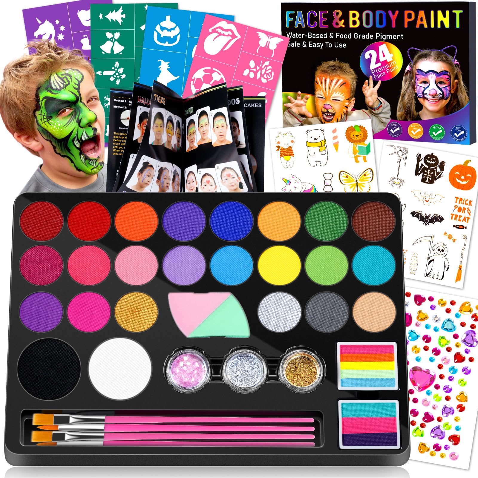 Foto 2 pulgar | Kit De Pintura Facial Drawdart, 24 Colores A Base De Agua, No Tóxico - Venta Internacional.