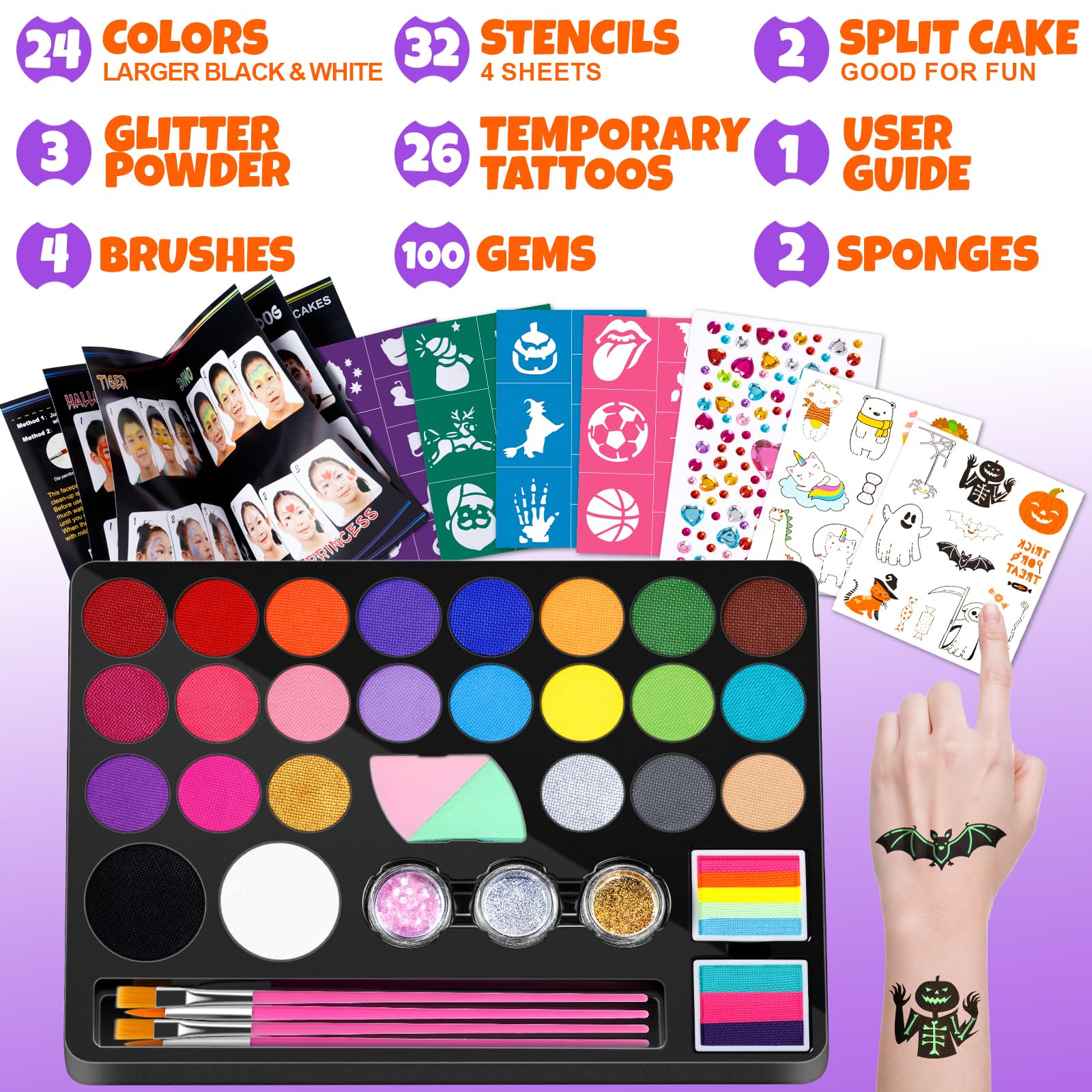 Foto 5 pulgar | Kit De Pintura Facial Drawdart, 24 Colores A Base De Agua, No Tóxico - Venta Internacional.