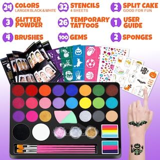 Foto 4 | Kit De Pintura Facial Drawdart, 24 Colores A Base De Agua, No Tóxico - Venta Internacional.