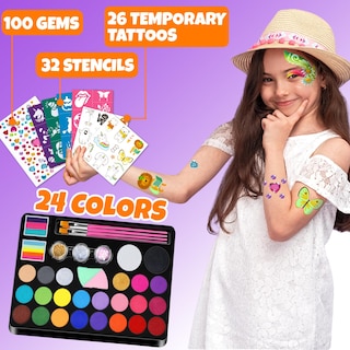 Foto 7 | Kit De Pintura Facial Drawdart, 24 Colores A Base De Agua, No Tóxico - Venta Internacional.