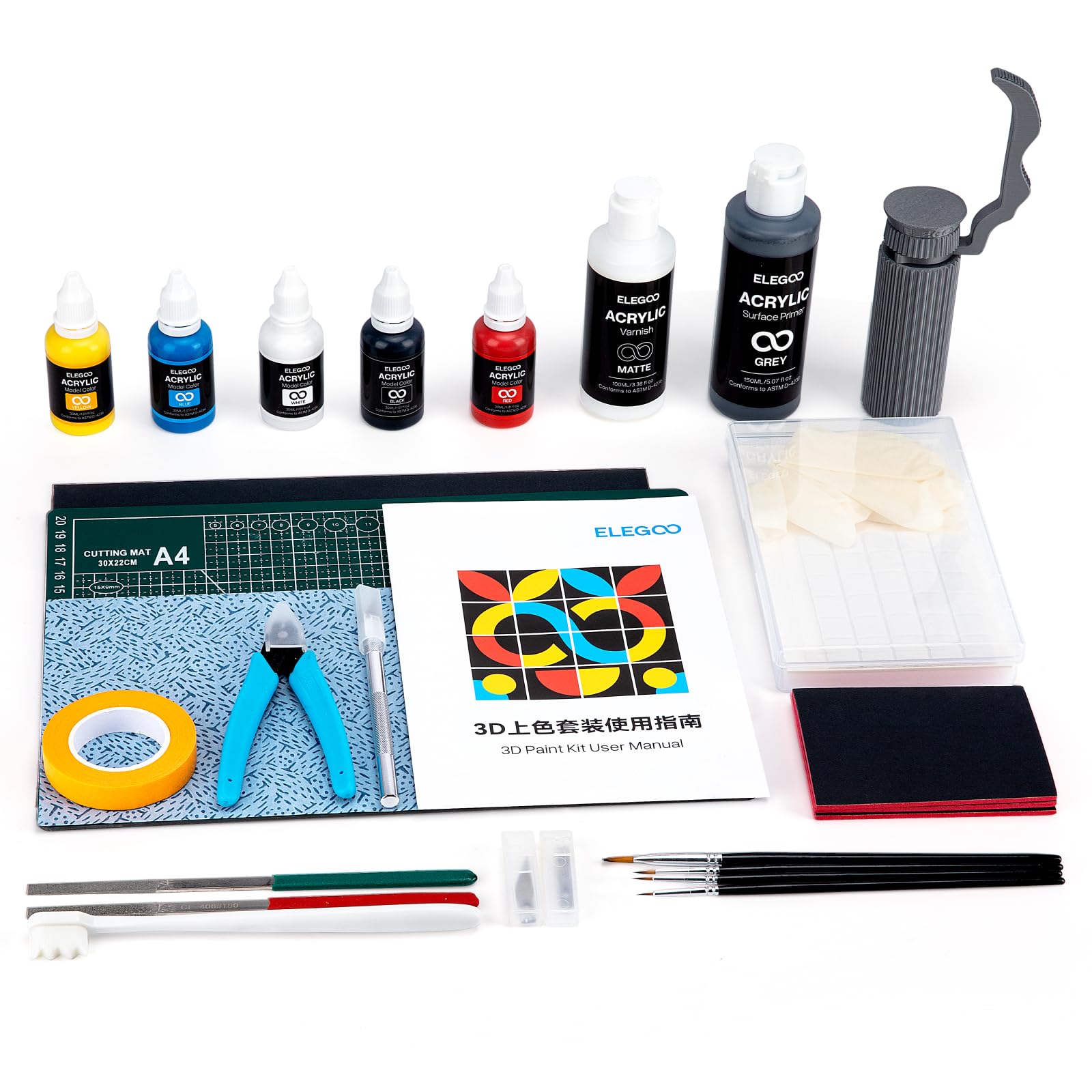 Foto 3 pulgar | Kit De Pintura 3d Elegoo Multifuncional Para Modelos De Impresión 3d - Venta Internacional.