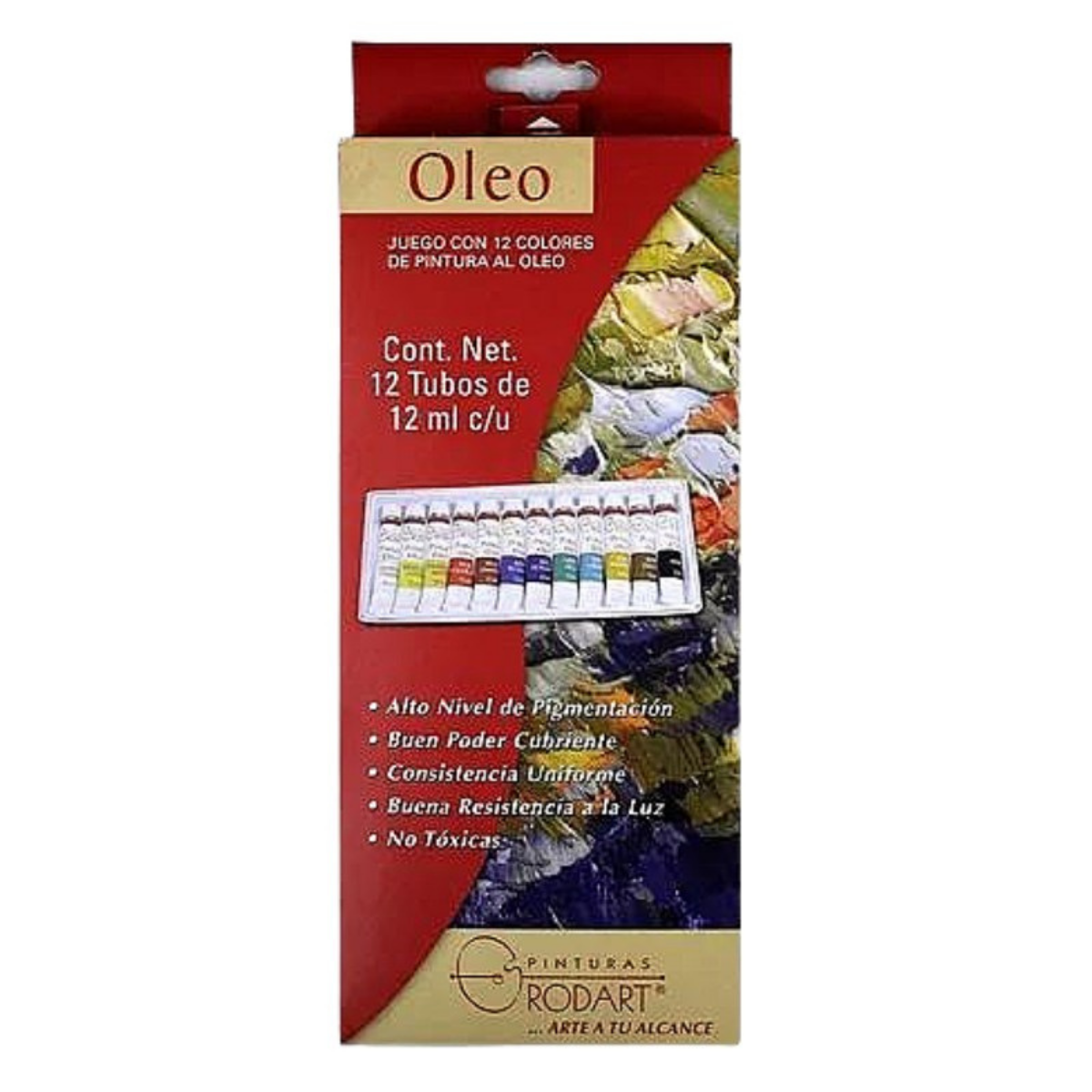 Foto 2 pulgar | Set de 12 Pinturas Óleo Rodart Tubo 12 ml de Colores