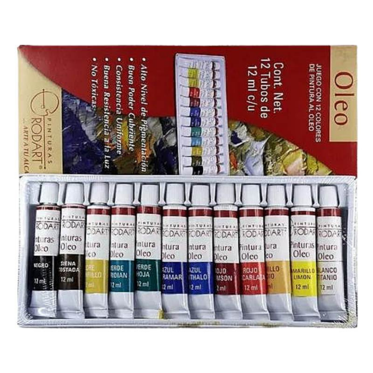 Foto 3 pulgar | Set de 12 Pinturas Óleo Rodart Tubo 12 ml de Colores
