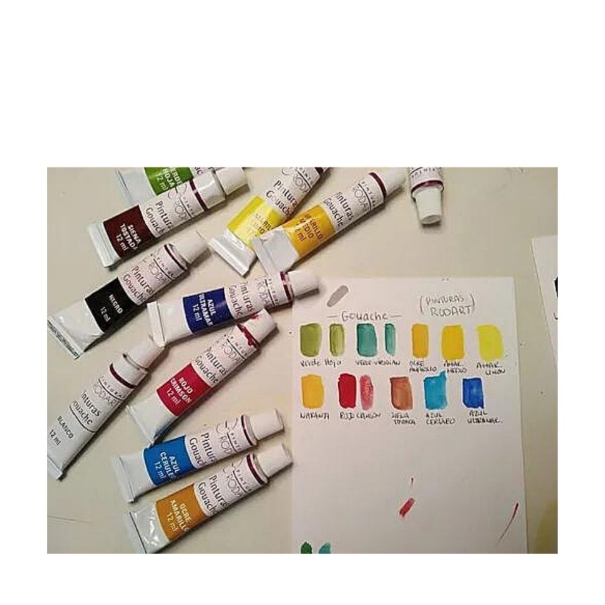 Foto 4 pulgar | Pinturas Gouache Rodart 12 Tubos de 12 ml Multicolor