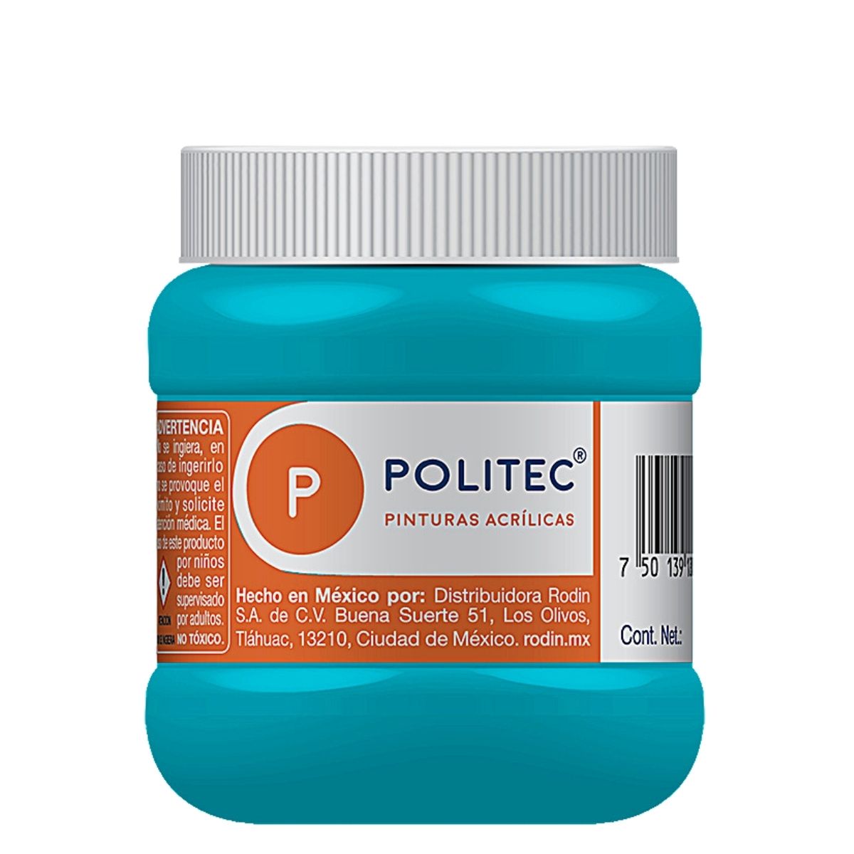 Pintura Acrílica Politec 250 ml color Azul Turquesa