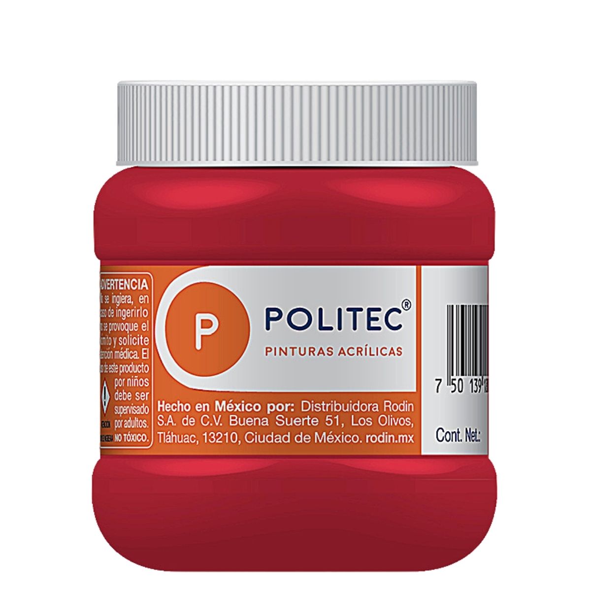 Foto 2 pulgar | Pintura Acrílica Politec 250ml color Rojo Toludino