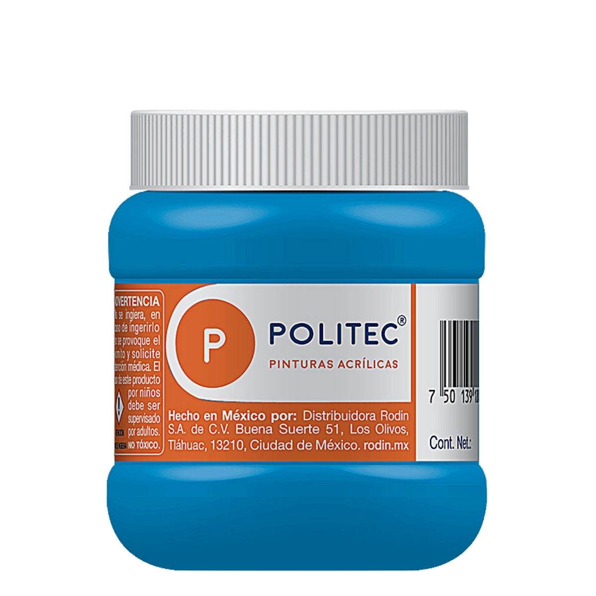 Foto 2 pulgar | Pintura Acrílica Politec 250 ml color Azul Celeste