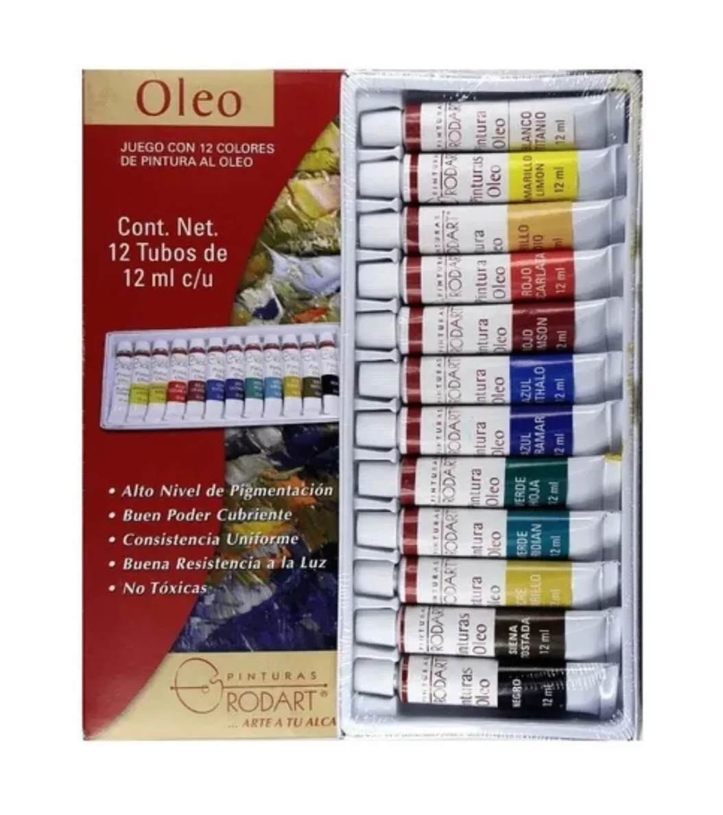 Foto 3 pulgar | Kit Estuche Pintura Óleo Rodart Arte Tubo 12 Ml 12 Colores