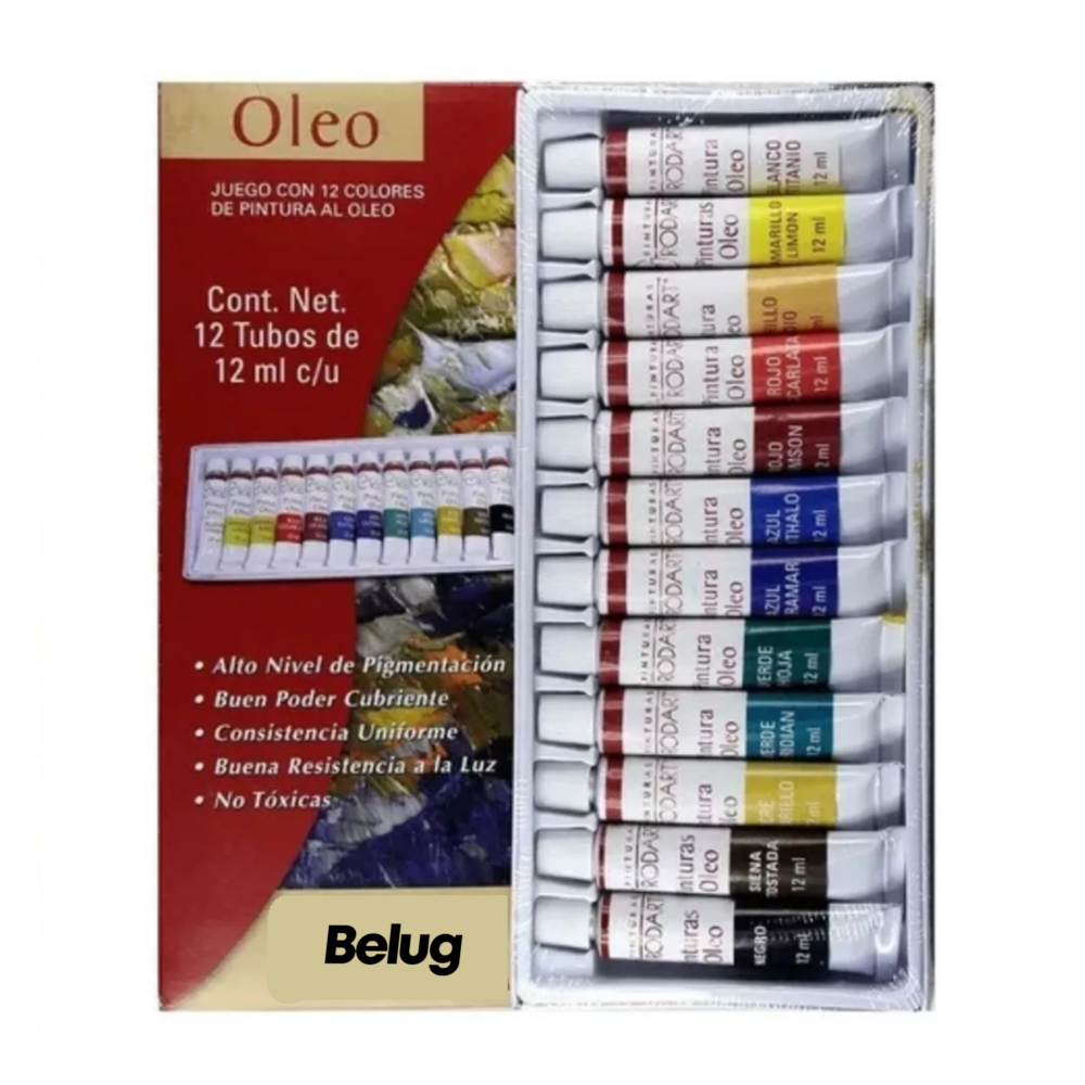 Foto 3 pulgar | Kit Estuche Pintura Óleo Belug Arte Tubo 12 Ml 12 Colores, Multicolor