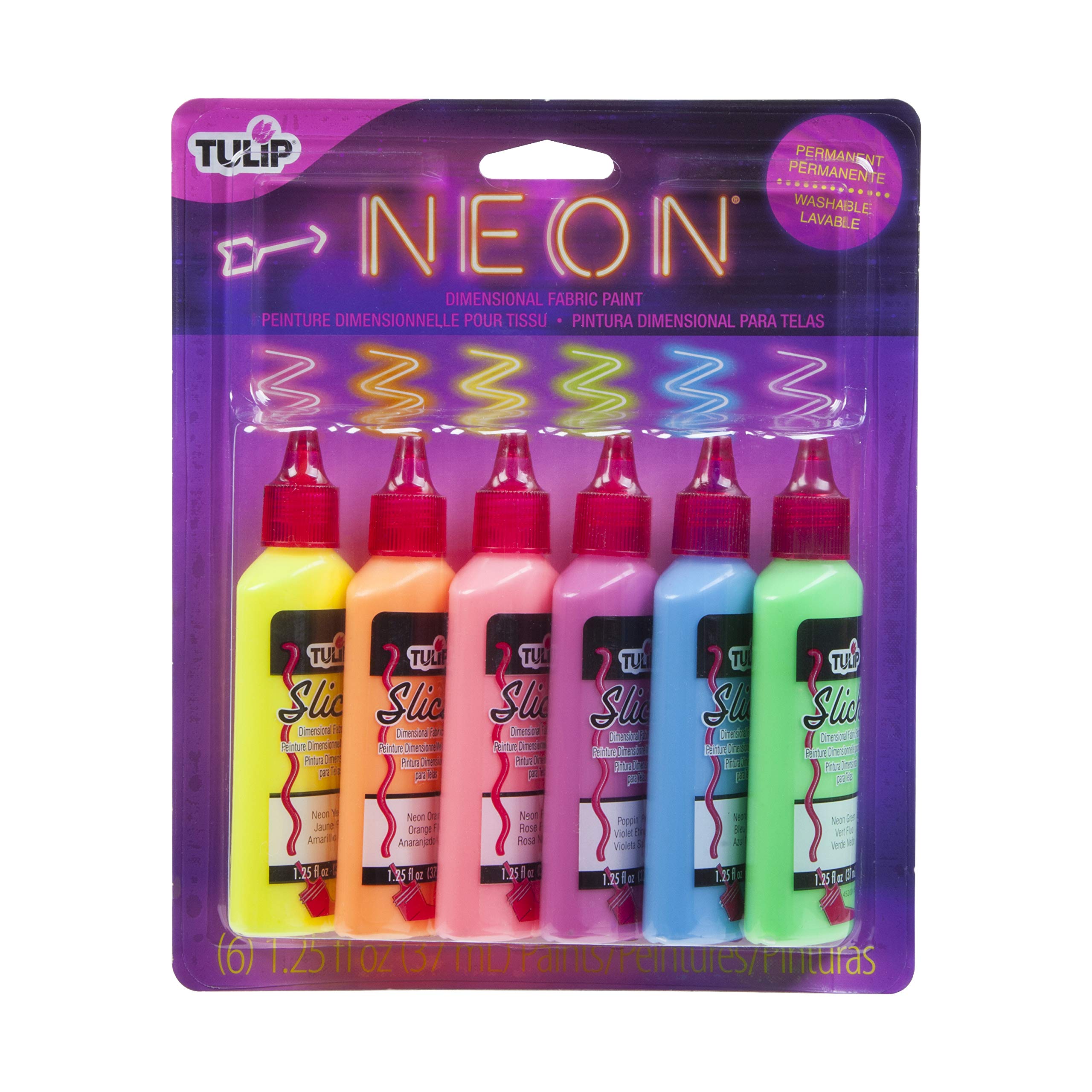 Foto 2 pulgar | Pintura Para Tela Tulip Dimensional Neon, 37 Ml, Paquete De 6 - Venta Internacional.