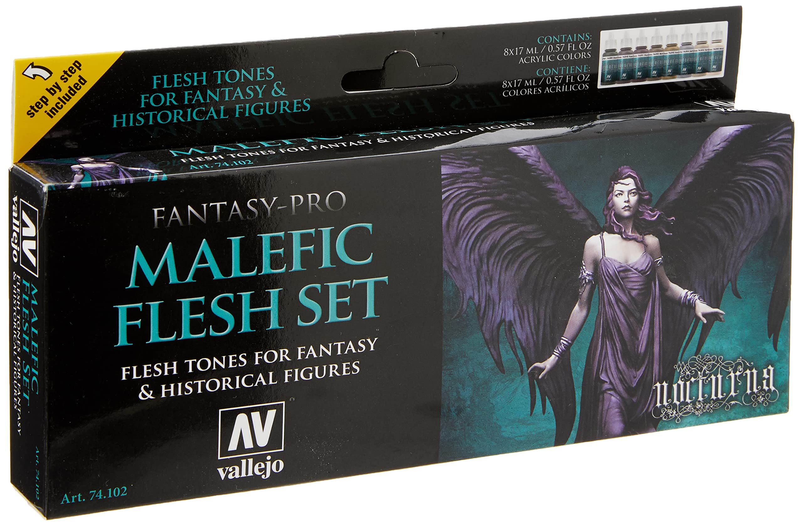 Set De Pintura Acrílica Vallejo Pro Nocturna Malefic Flesh 8x17ml - Venta Internacional. $914
