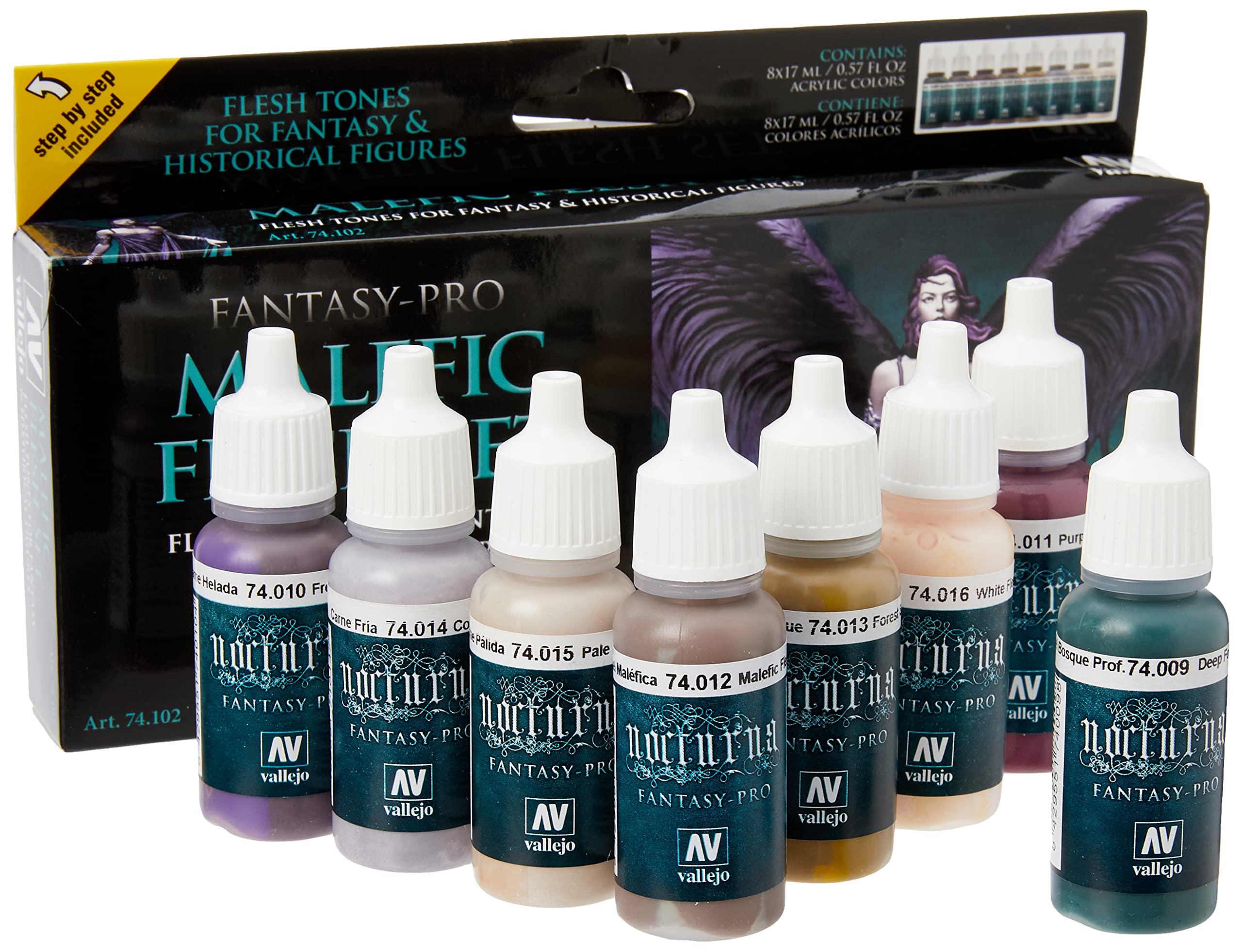 Foto 2 | Set De Pintura Acrílica Vallejo Pro Nocturna Malefic Flesh 8x17ml - Venta Internacional.