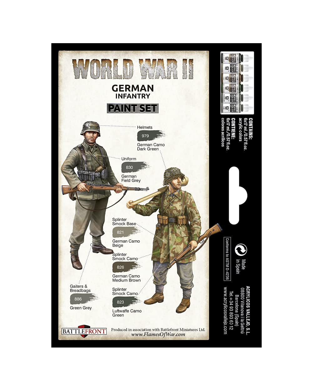 Foto 3 pulgar | Set De Pintura Vallejo Model Color De Infantería Alemana De La Segunda Guerra Mundial, 17 Ml X6 - Venta Internacional.