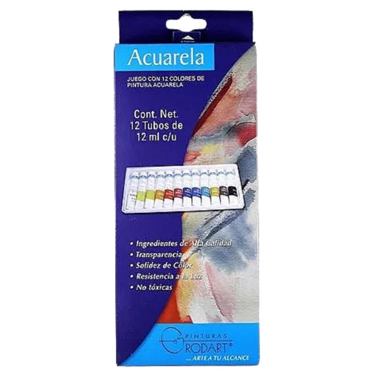 Foto 2 pulgar | Acuarelas Rodart 12 Multicolor Tubos 12 ml Colores