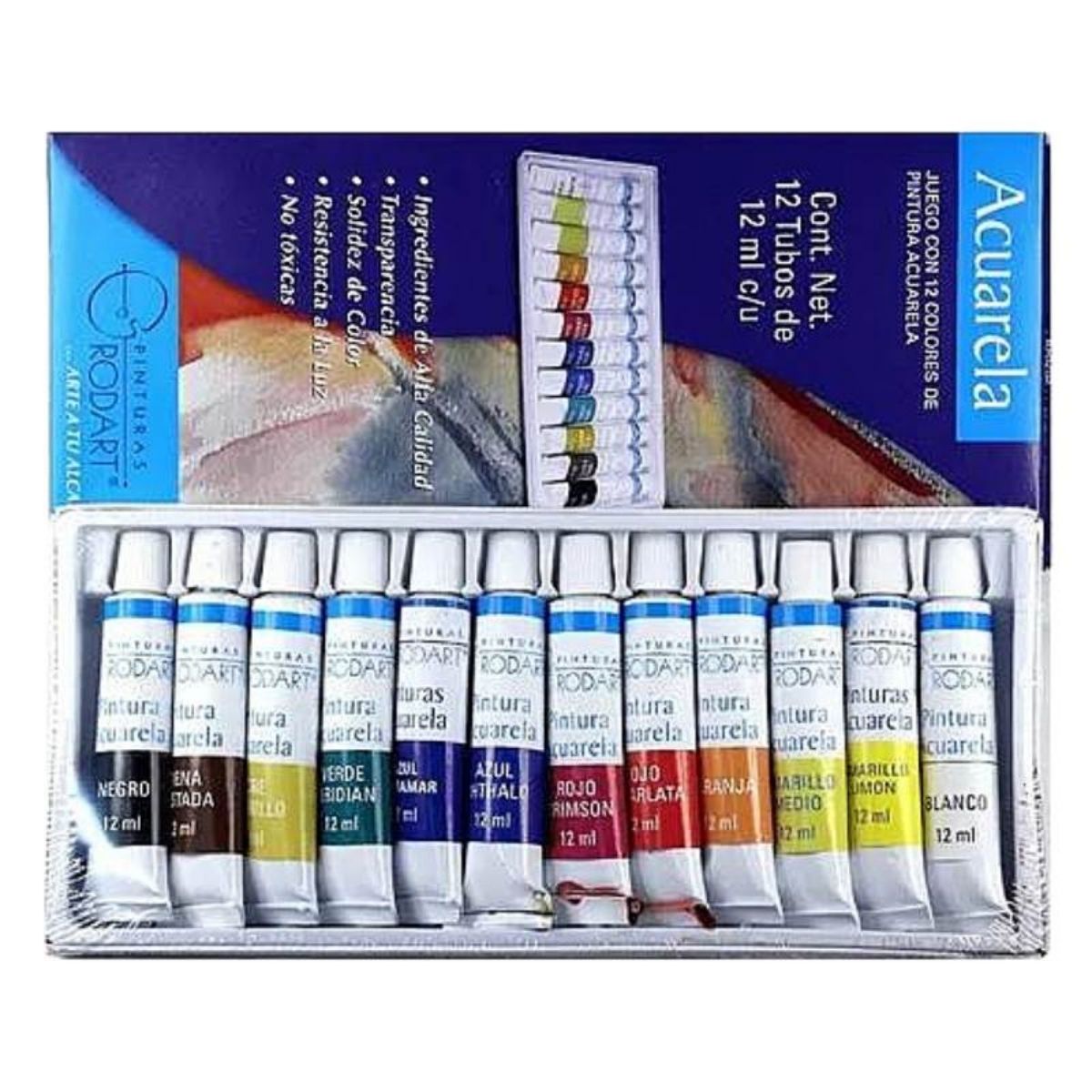 Foto 2 | Acuarelas Rodart 12 Multicolor Tubos 12 ml Colores