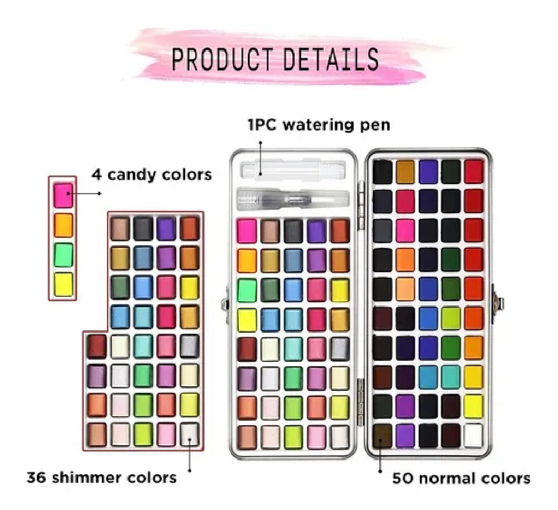 Foto 2 | Set de 90 Acuarelas Sólidas para Dibujo Multicolor