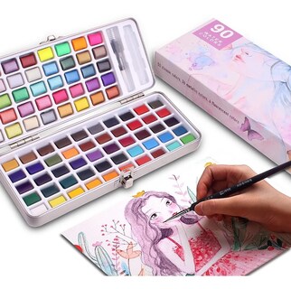 Foto 3 | Set de 90 Acuarelas Sólidas para Dibujo Multicolor
