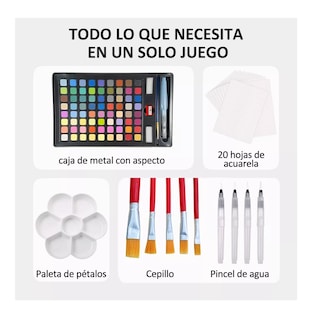 Foto 5 | Set Arte Profesional Kit Dibujo Acuarelas Profesional 107 PZAS Multicolor