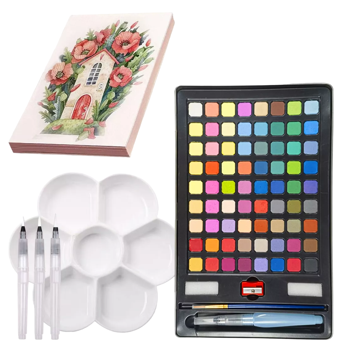 Set Arte Profesional Kit Dibujo Acuarelas Profesional 117 Pzs