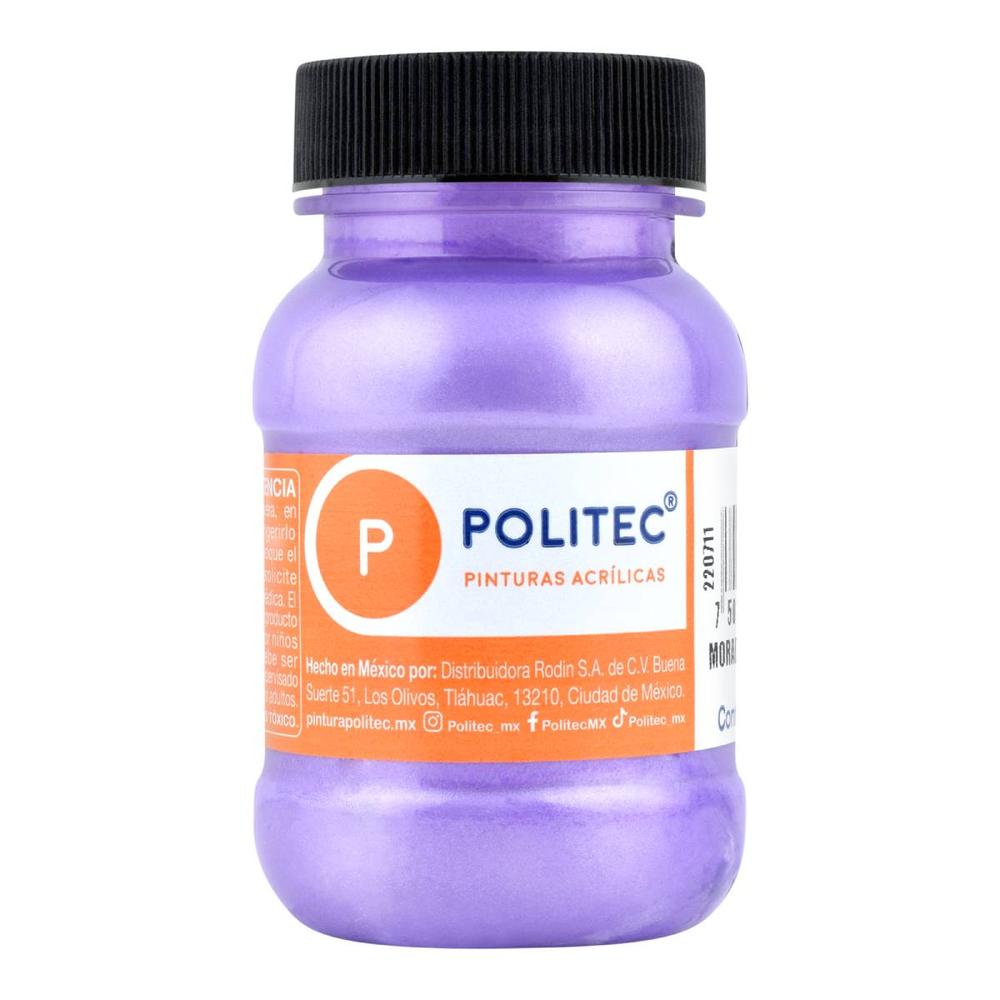 Pintura Acrílica Politec Morado Metálico de 100 ml 2 Piezas