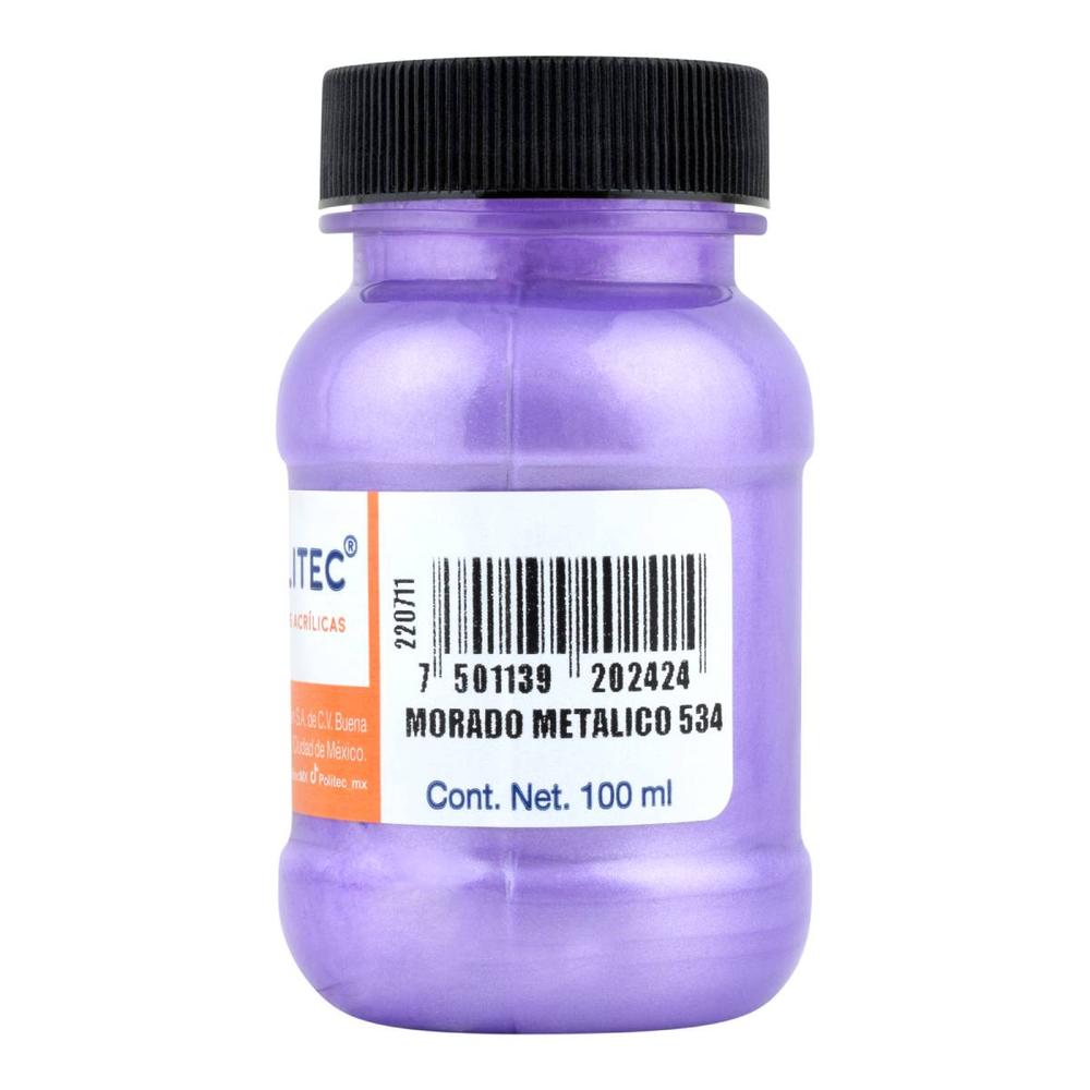 Foto 5 pulgar | Pintura Acrílica Politec Morado Metálico de 100 ml 2 Piezas
