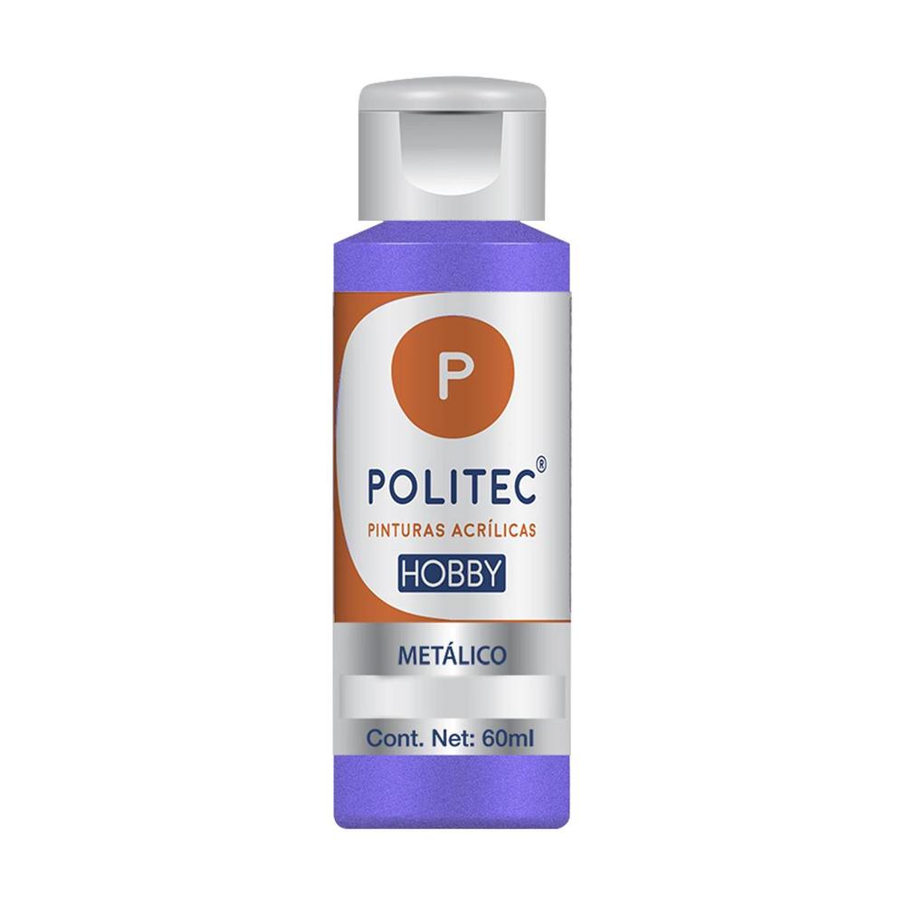 Foto 2 pulgar | Kit 3 Pinturas Acrílicas Metálica Línea Hobby 60ml Politec