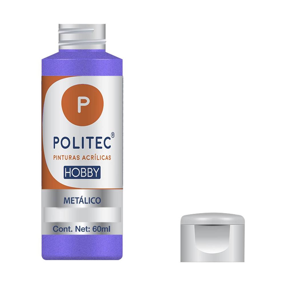 Foto 3 pulgar | Kit 3 Pinturas Acrílicas Metálica Línea Hobby 60ml Politec