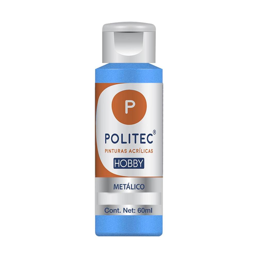 Foto 2 pulgar | Kit 3 Pinturas Acrílicas Metálica Línea Hobby 60ml Politec
