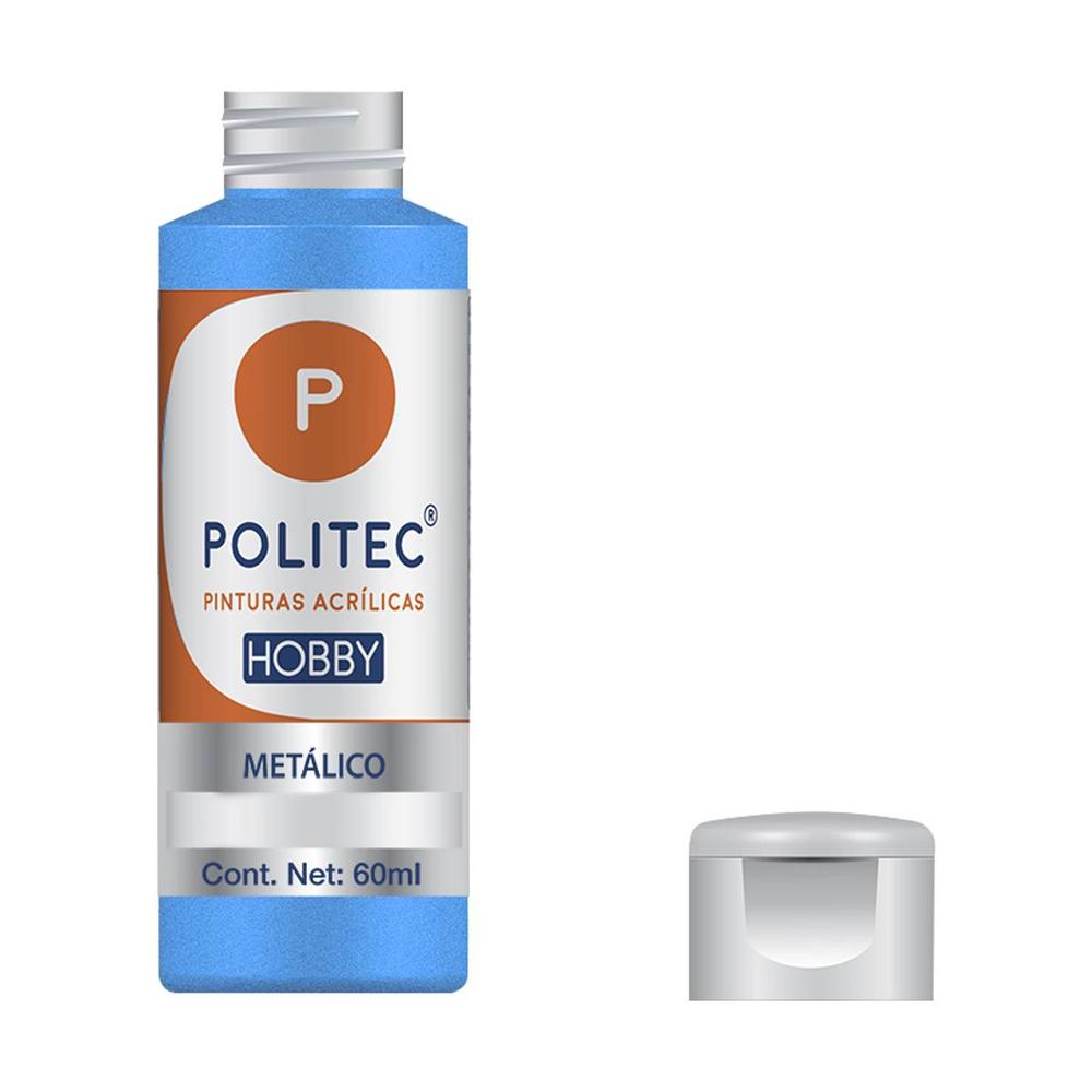 Foto 3 pulgar | Kit 3 Pinturas Acrílicas Metálica Línea Hobby 60ml Politec