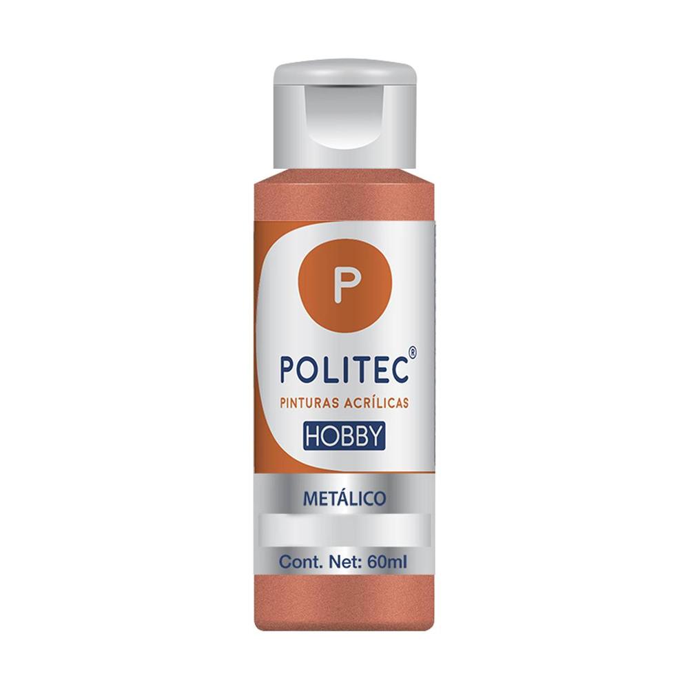 Kit 3 Pinturas Acrílicas Metálica Línea Hobby 60ml Politec