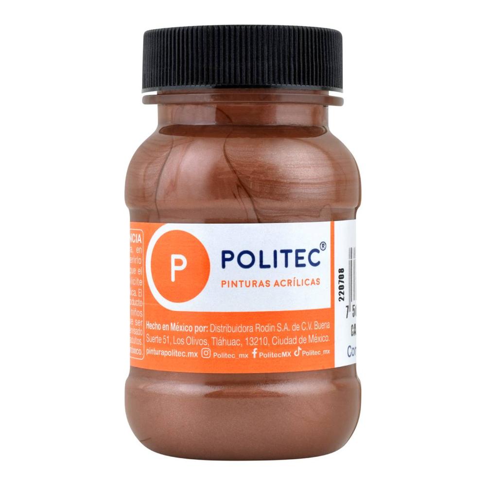 Foto 2 pulgar | Pintura Acrílica Politec Café Metálico de 100 ml 2 Piezas