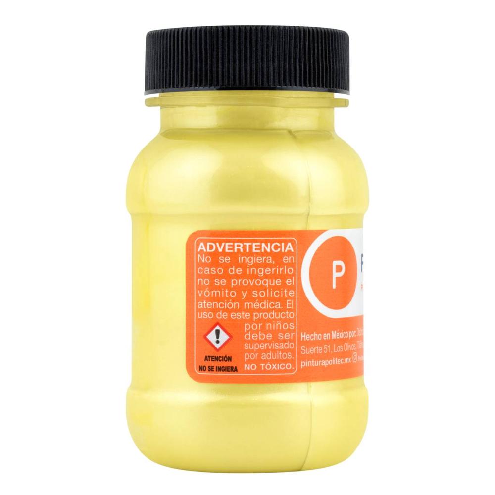 Foto 3 pulgar | Pintura Acrílica Politec Amarillo Metálico de 100 ml 2 Piezas