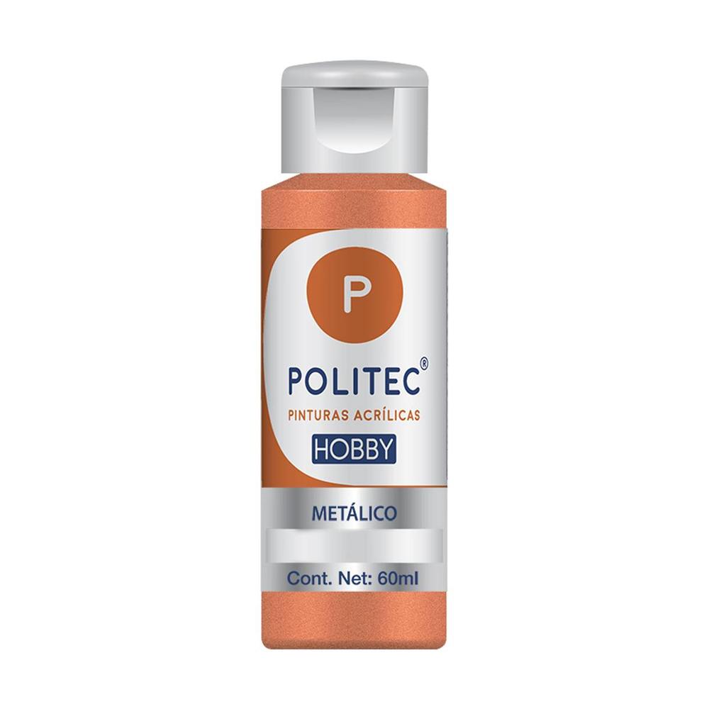Kit 3 Pinturas Acrílicas Metálica Línea Hobby 60ml Politec